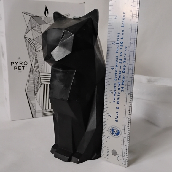 PyroPet Kisa Geometric Unscented Black Cat Candle with Metal Skeleton Halloween - Picture 9 of 16